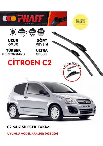 C2 Muz Silecek Takımı 1.4 1.6 Motor Araca Özel Aparat (2003-2008) Arası