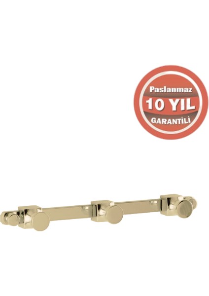 Paslanmaz Pirinç Mercan 3’lü Askılık Altın Sarı Gold modelleri