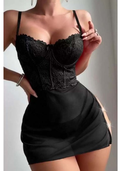 Hotflirt MADAM2360/2362 Zincirli Gecelik - Siyah - L-Xl fiyatları