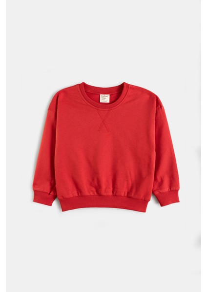 Seth Unisex Çocuk Kırmızı Sweatshirt 5-6 yaş