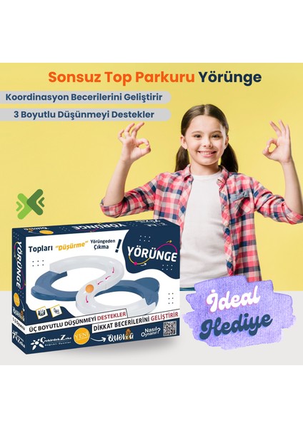 Yörünge Sonsuz Top Parkuru Eğitici Oyuncak, El Becerisi Yetenek Dikkat Geliştirici Kutu Oyunu