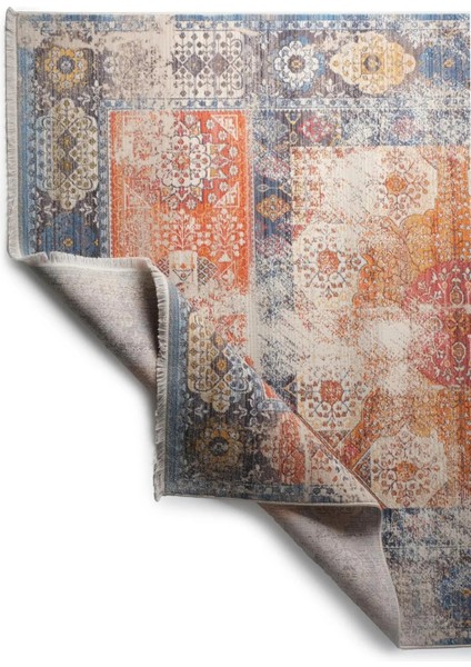 7/24 Bohem Tarzı 80 x 300 Toz Barındırmaz Viskon Yolluk Halı 0130-MAVİ modelleri