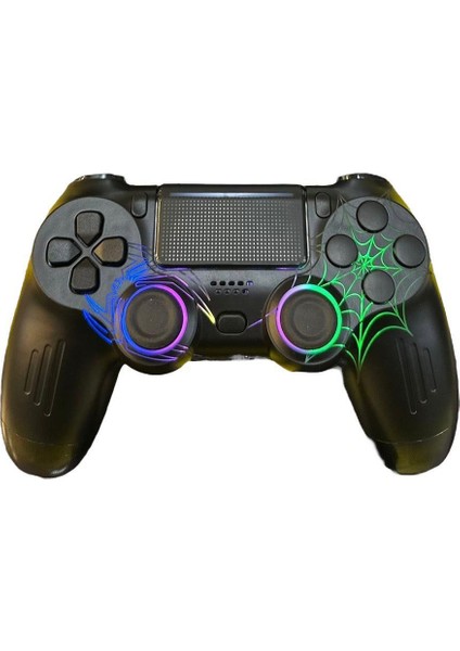 Ps4 Rgb Spiderman Işıklı Gamepad Ağ Örümcek Desenli Joystıck