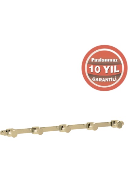 Paslanmaz Pirinç Mercan 5’li Askılık Altın Sarı Gold modelleri