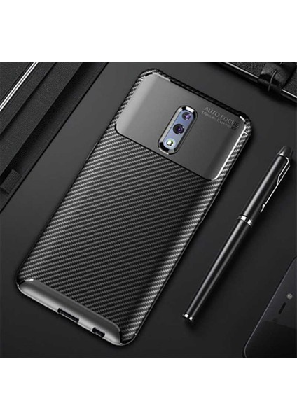 Oppo Reno Cep Telefonu Için Kılıf Karbon Tasarım Negro Kapak