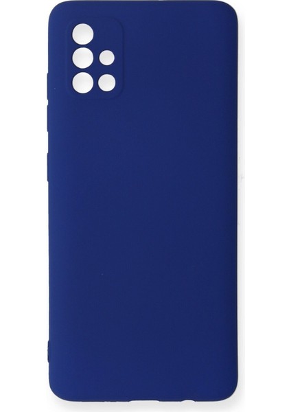 Samsung Galaxy A51 Için Uyumlu Kılıf Yumuaşk Renkli Esnek Premium Rubber Silikon - Lacivert