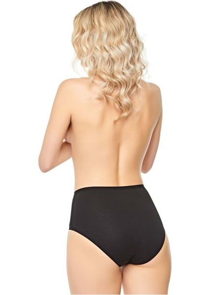 0286 Yüksek Bel Kadın Külot Siyah 16'lı Paket Lace And Luxe