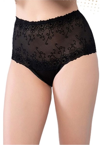 3037 Önü Dantel Yüksek Bel Bato Külot Siyah 12'li Paket Lace And Luxe fiyatları