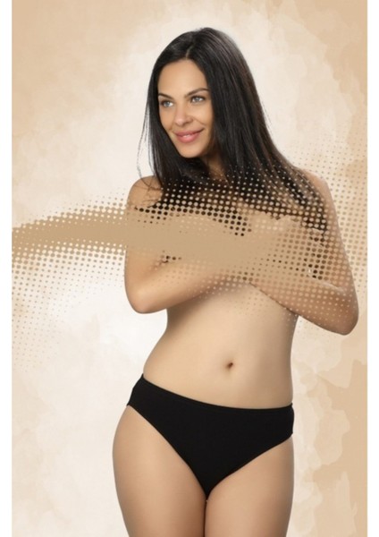 Kadın Siyah Modal Pamuklu 4'lü Bikini Külot 068