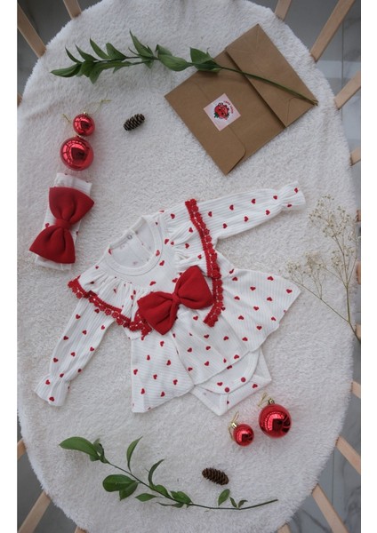 Mini Cayzen Kalpli Güpürlü Romper Tulum Elbise