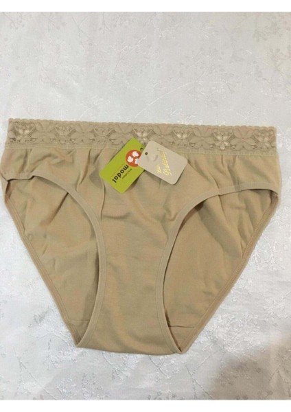 6 Adet 04 Kadın Modal Beli Dantelli Külot Ten Xl