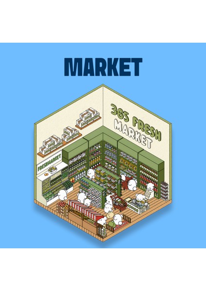 Market Izometrik Sticker