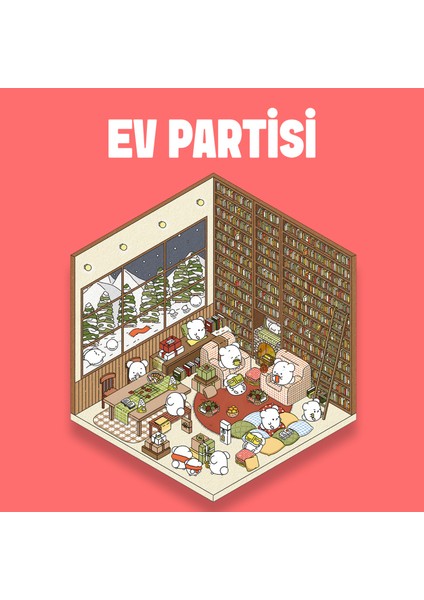 Ev Partisi Izometrik Sticker