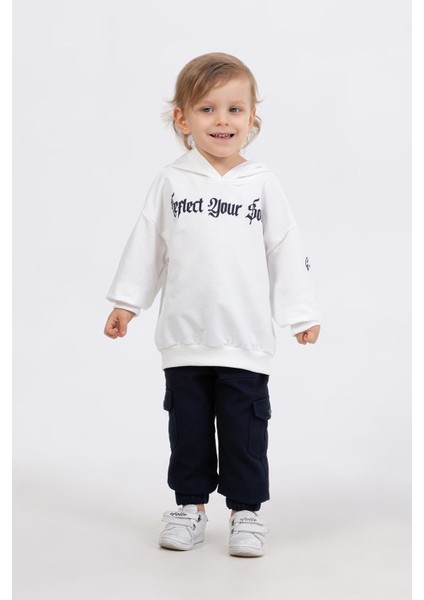 Kapüşonlu Sweatshirtlü Cepli 3 Parça Erkek Çocuk Yelekli Takım