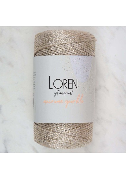 Macrame Sparkle Simli Bej El Örgü Ipi - Rm 4