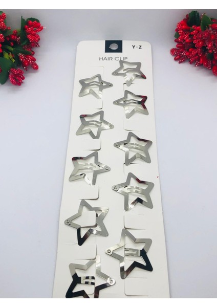 Çok Şık Yıldızlı Çıtçıtlı Saç Tokası 10'lu (3cm) fırsatları