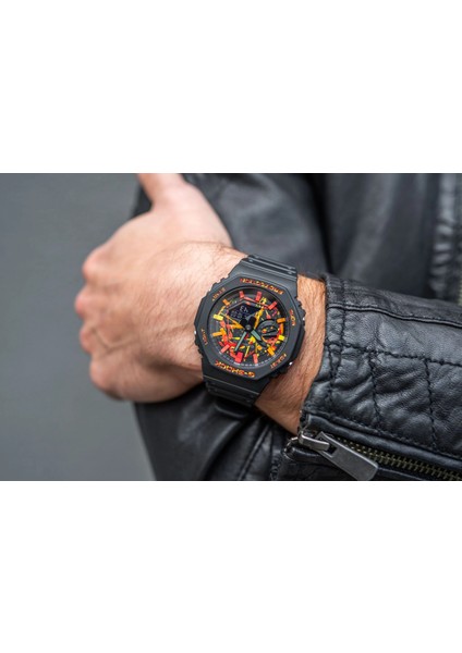 G-Shock GA-2100H Sarı-Kırmızı Erkek Kol Saati