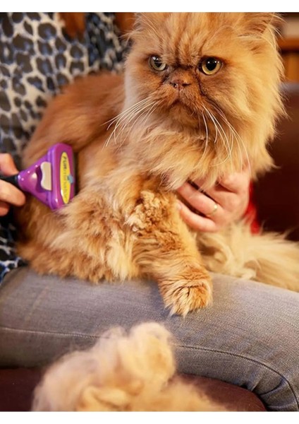 Long Hair Uzun Tüylü Tüy Toplama Tarağı Köpek Kedi Evcil Hayvan Tuşlu Tarak Temizlik L