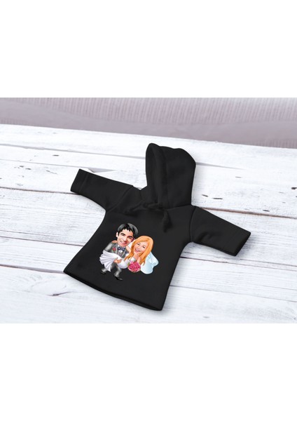 Kişiye Özel Sevgililer Karikatürlü Mini Siyah Içki Şişesi Tişörtü , Ev Bar Dekoru, Viski, Şarap, Votka, Rakı Şişesi Tişörtü, Ev Barı-7 modelleri