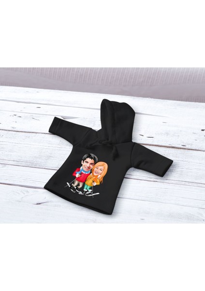 Kişiye Özel Sevgililer Karikatürlü Mini Siyah Içki Şişesi Tişörtü , Ev Bar Dekoru, Viski, Şarap, Votka, Rakı Şişesi Tişörtü, Ev Barı-40 modelleri