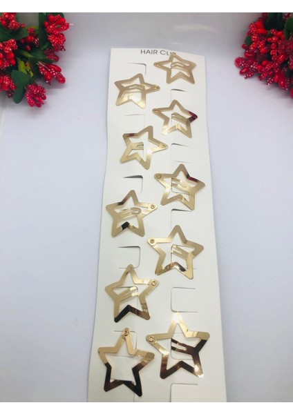 Çok Şık Yıldızlı Çıtçıtlı Saç Tokası 10'lu (3cm) modelleri
