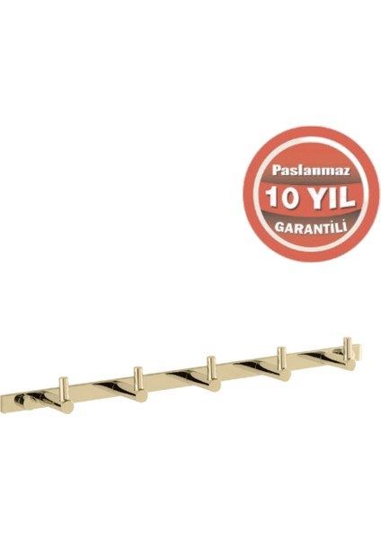 Paslanmaz Pirinç Mercan 5’li Askılık Altın Sarı Gold modelleri