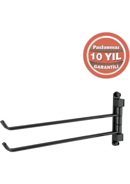 Paslanmaz Pirinç Mercan 2’li Döner Havluluk Mat Siyah modelleri