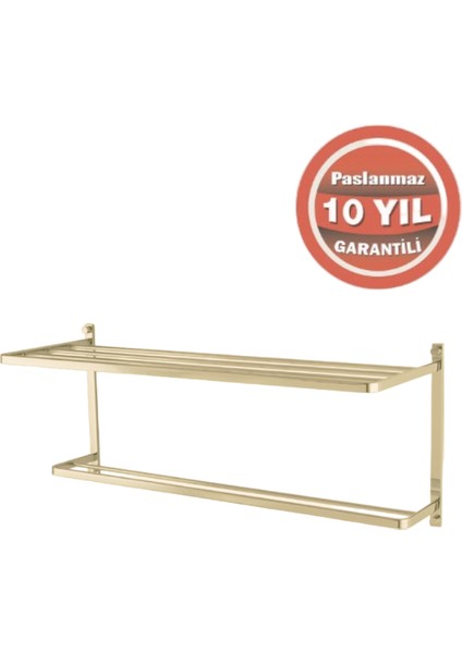 Paslanmaz Pirinç Mercan 2’li Havluluk 50CM Altın Sarı Gold