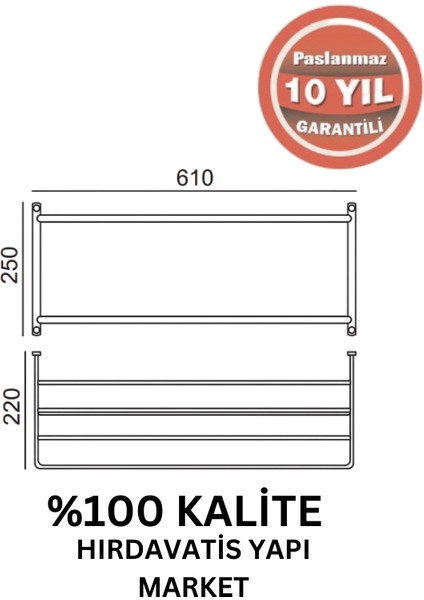 Paslanmaz Pirinç Mercan 2’li Havluluk 60CM Altın Sarı Gold fiyatları