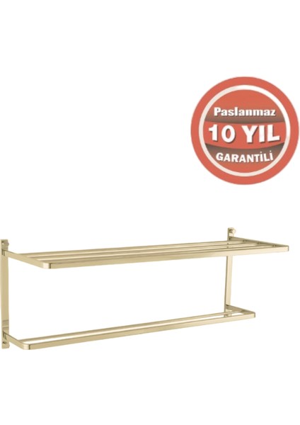 Paslanmaz Pirinç Mercan 2’li Havluluk 60CM Altın Sarı Gold modelleri