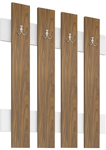 FULYA Duvar Elbise Askılık, Banyo, Mutfak, Ofis, Kapı Arkası Askılık, Ceviz Beyaz