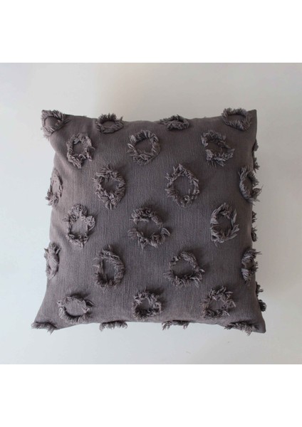 Tüylü ve Desenli Kırlent - 45 x 45 cm Şık ve Konforlu Dekoratif Yastık