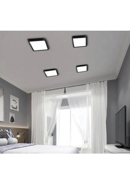 Yüksek Verimli MX-1066 12W Sıva Üstü Kare LED Panel Armatür- Siyah Kasa-Kare Tasarım| Enerji Tasarruflu, Uzun Ömür fiyatları