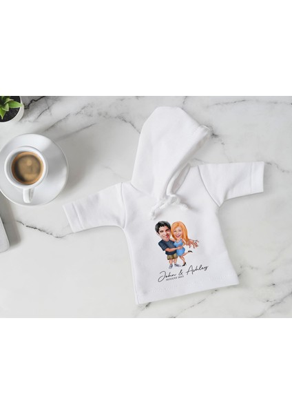 Kişiye Özel Sevgililer Karikatürlü Mini Beyaz Içki Şişesi Tişörtü , Ev Bar Dekoru, Viski, Şarap, Votka, Rakı Şişesi Tişörtü, Ev Barı-20 fiyatları