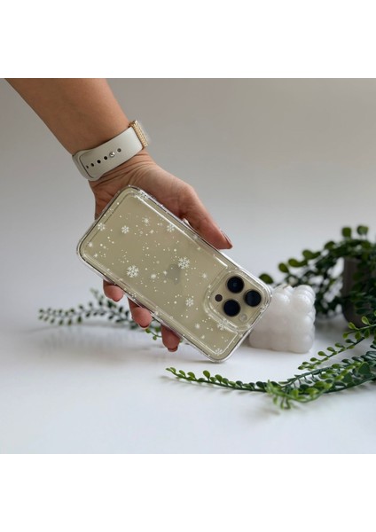 Şeffaf Silikon Üzeri Işlemeli Silikon Iphone 11 Kılıf Kar Tanesi