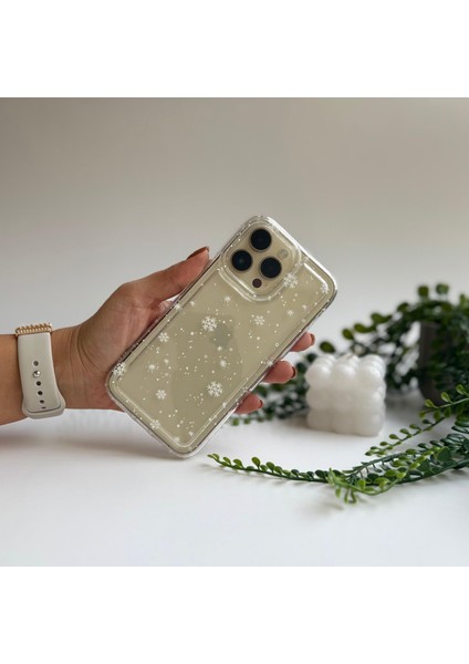 Şeffaf Silikon Üzeri Işlemeli Silikon Iphone 11 Kılıf Kar Tanesi
