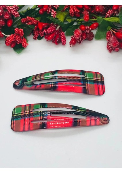 Çok Şık (Ekose-Burbery-Leopar) Desenli 2'li Çıtçıtlı Toka (7cm) fırsatları
