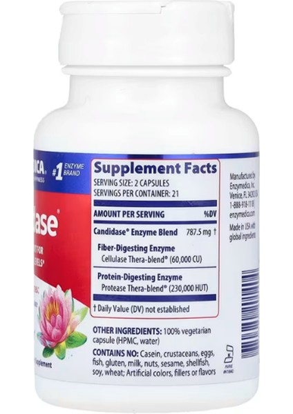 Enzymedica, Candidase, 42 Capsules.made In Usa fiyatları