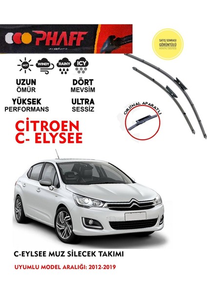 Ön Cam Muz Silecek Süpürgesi Takım Peugeot 301 / Citroen C Elysee 1.4 1.6 Araca Özel Aparat