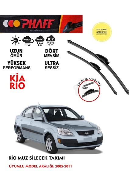 Kia Rio Muz Muz Silecek Takımı 1.3 1.4 1.5 Motor Araca Özel Aparat (2005 - 2011)