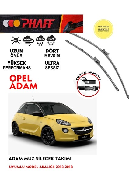 Opel Adam Ön Cam Muz Silecek Takım 1.2 1.4 Motor Araca Özel Aparat 2013-2018