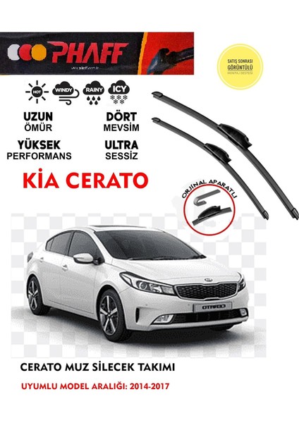 Kia Cerato Ön Cam Muz Muz Silecek Takımı 1.6 Motor Araca Özel Aparat (2014-2017)