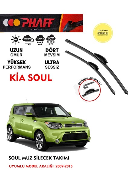 Kia Soul Muz Muz Silecek Takımı 1.6 Crdi Motor (2009-2015) Arası Araca Özel Aparat