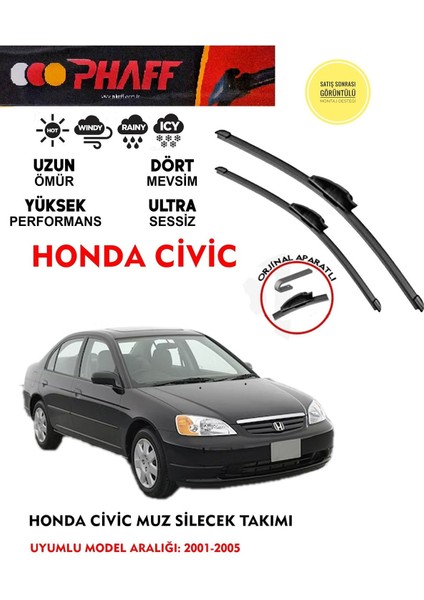 Honda Civic Cam Muz Silecek Takımı 1.4 1.6 Motor Araca Özel Aparat (2001-2005) Arası fiyatları