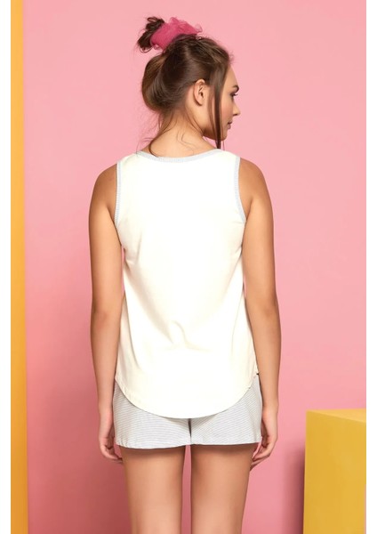 Açık Sarı Şortlu Pijama Takımı-Kadın fiyatları