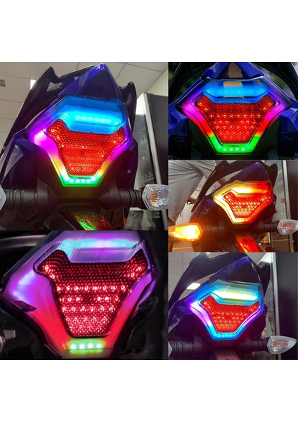Yamaha Mt-07, Yzf-R3, Y15ZR V3 Universal Sinyalli Stop Lambası Rgb Bluetooth APP KONTROL 210 MOD