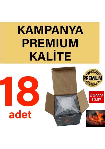 Nargile Kömürü Hindistan Cevizi Kabuğundan 18 kg (1152 Adet) 18 Kutu