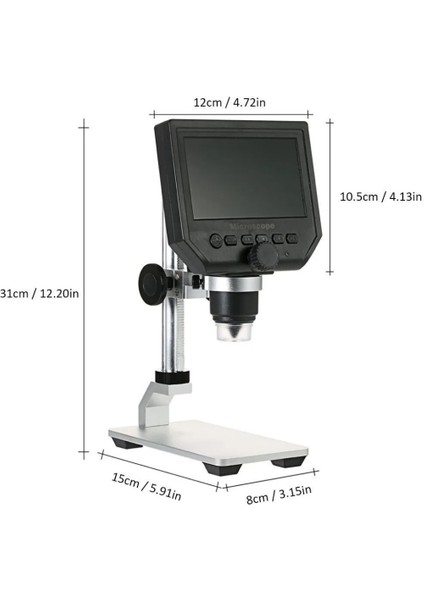 600X Dijital 4.3" LCD Ekranlı Hd USB Mikroskop