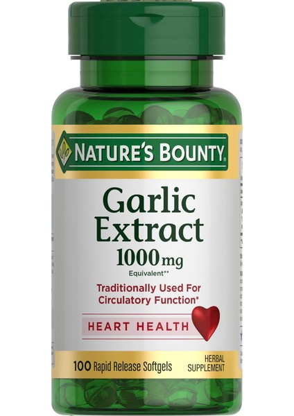 Garlic Extract 1000 Mg 100 Rapid Release Softgels