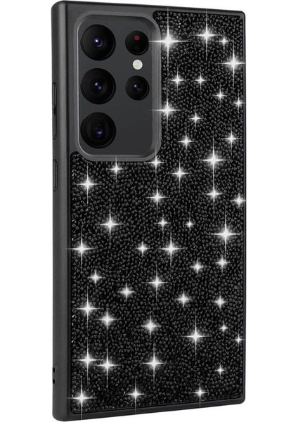 Samsung Galaxy S24 Ultra Için Uyumlu Kılıf Parlak Taşlı Tasarım Pırlanta Kapak